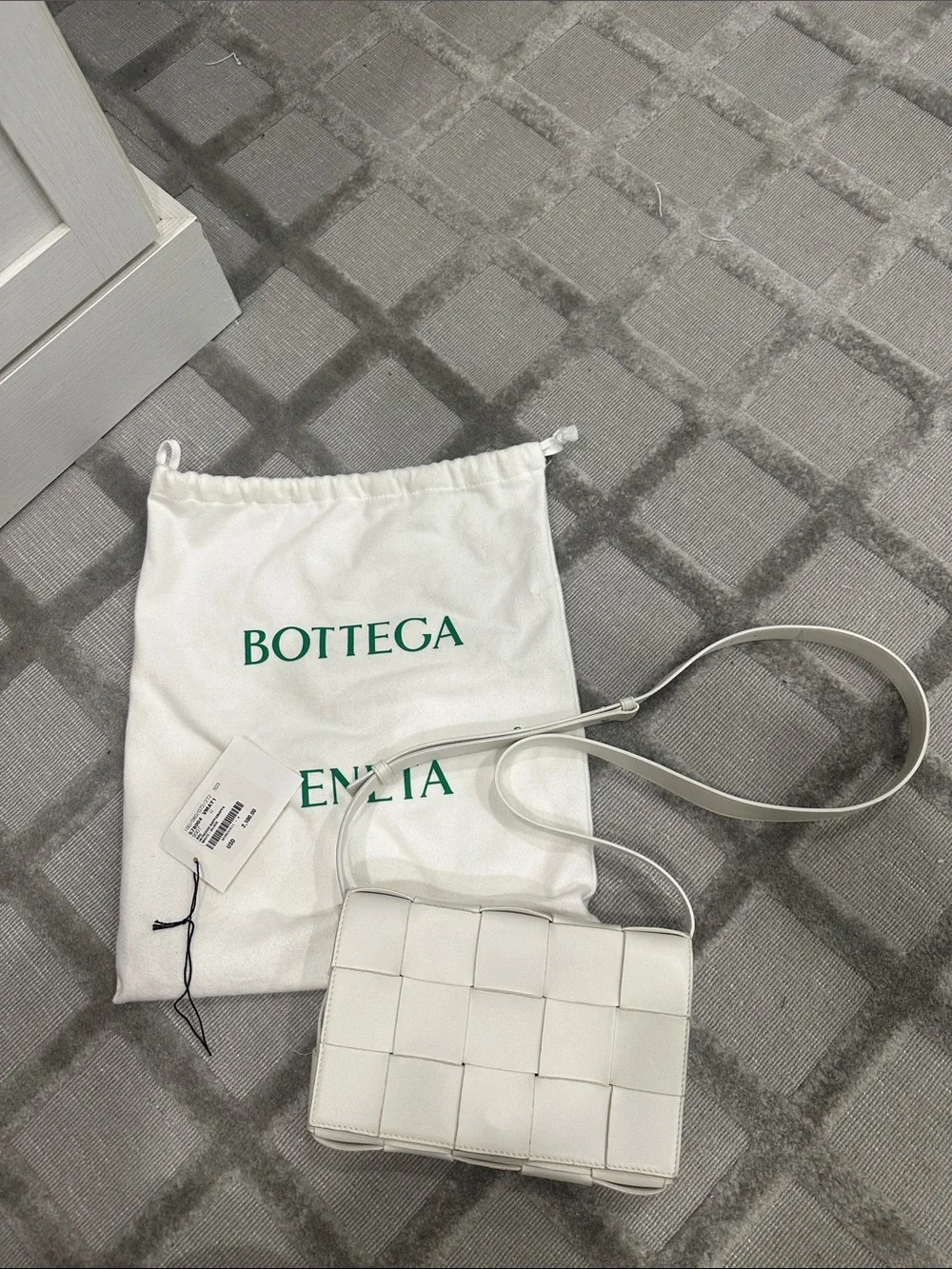 Bottega Veneta White Intrecciato Crossbody Bag